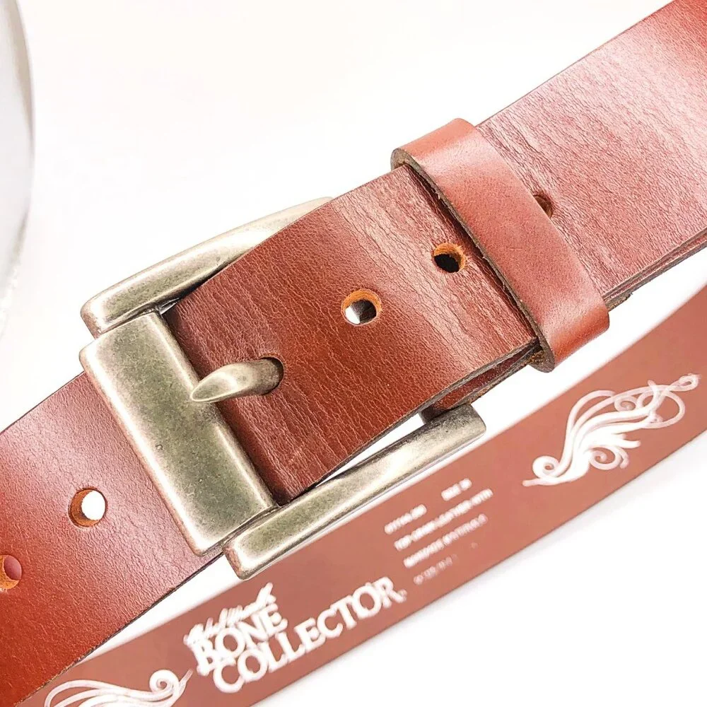 Michael Waddell's Bone Collector Brown Leather Belt with silver tone buckle 36